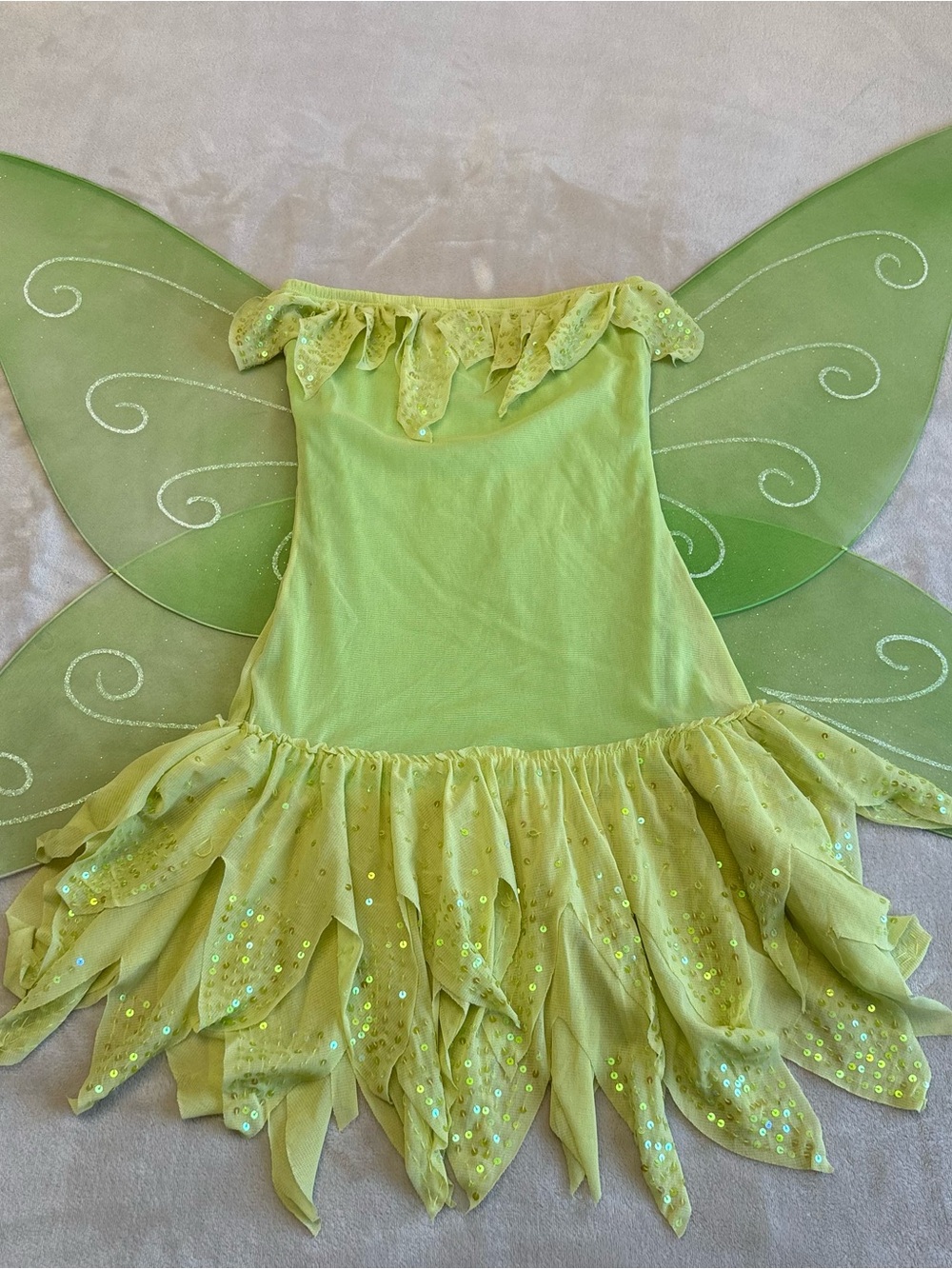 Leg Avenue Tinkerbell Green Fairy Wing Costume with Sparkle Skirt